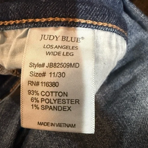 Judy Blue Distressed Wide Leg Jeans - Light Blue - Picture 5 of 8